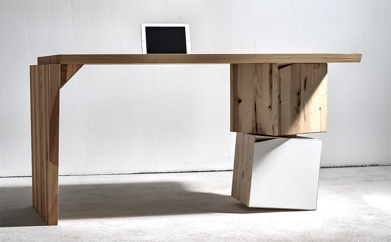 Prospectik Native, scrivania scrittoio in vero legno naturale ecologico. Woodever Design.
